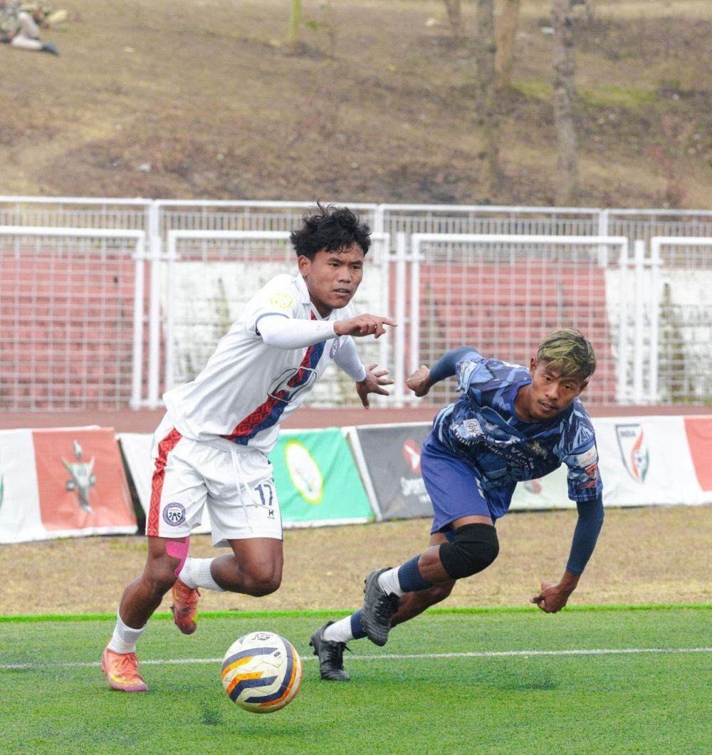 Match in action between 27 United and Longterok FC at IG Stadium on March 1.